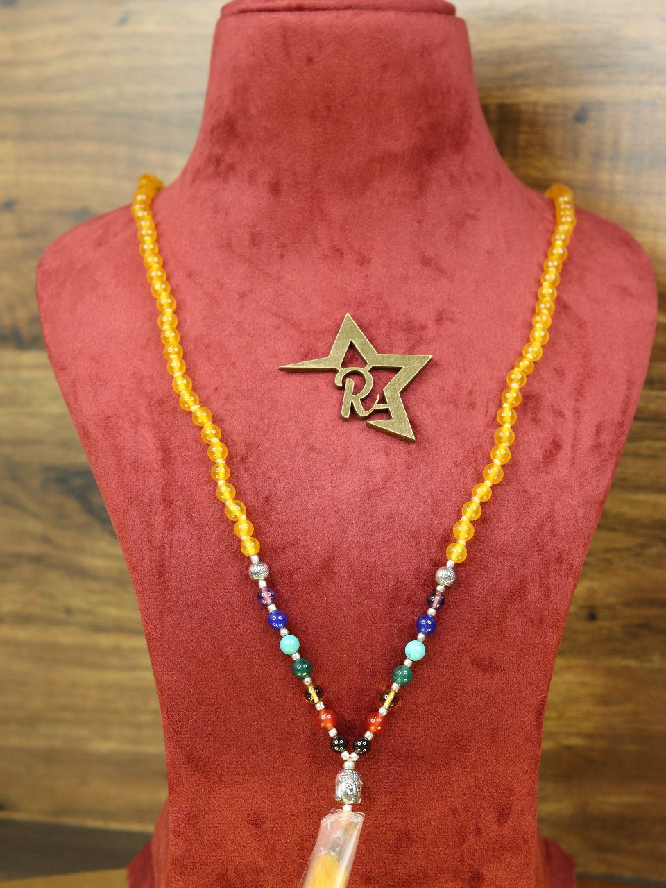 7 Chakra Yellow Agate Mala